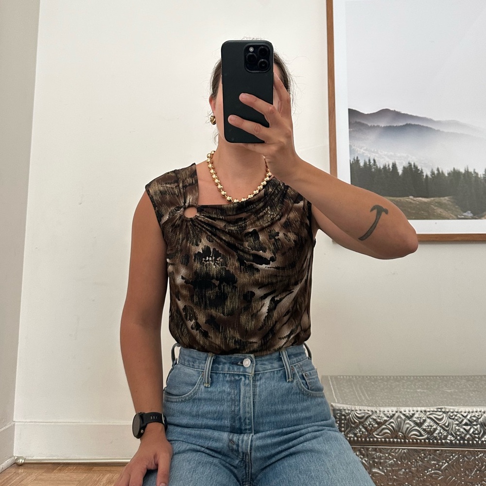 Vintage Reitmans Brown Abstract Women's Tank